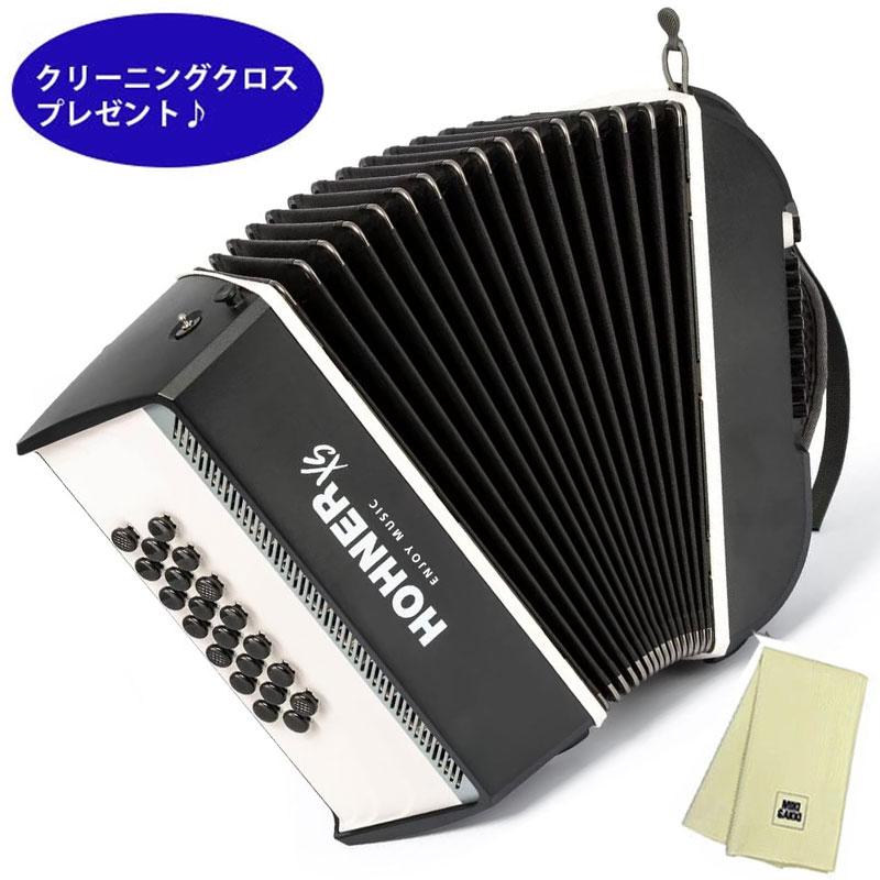 HOHNER ハンディ アコーディオン XS ダークグレー & ホワイト ボタンキー 21ボタン ホーナー オリジナルクロスプレゼント 【取り寄せ商品】