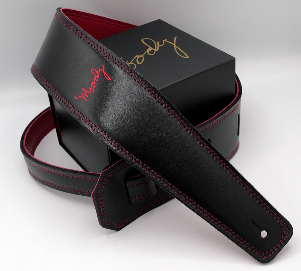 Leather 2.5 Inch Black-Red Standard Tail
