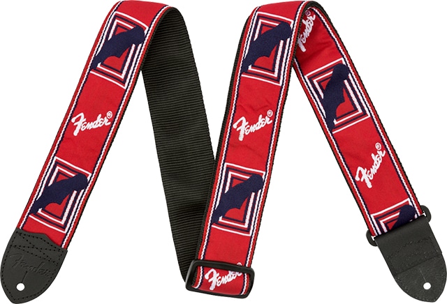 Fender 2" Monogrammed Strap Red/White/Blue