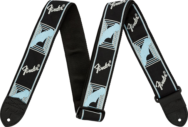 Fender 2" Monogrammed Strap Black/Light Grey/Blue