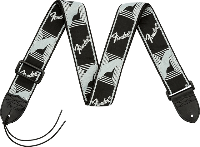 【ネコポス発送】Fender 2" Monogrammed Strap Black/Light Grey/Dark Grey