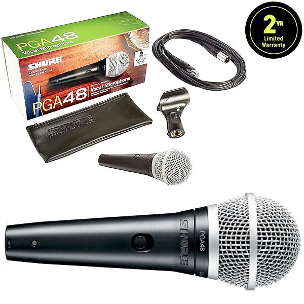 SHURE シュアー PGA48XLR キャノンケーブル 付 ダイナミックマイク 《正規輸入品 2年保証》