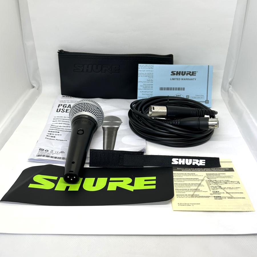 《アウトレット品》SHURE シュアー PGA48XLR キャノンケーブル 付 ダイナミックマイク 《正規輸入品 2年保証》