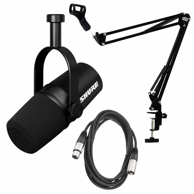 SHURE ポッドキャスト マイクロホン XLR接続 MV7X-J 《国内正規品 2年保証》+ マイクアーム MPC1B + 3mマイクケーブル（XLR-XLR仕様）