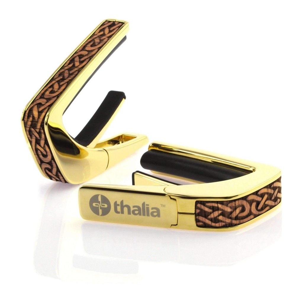 タリア カポ Thalia Capos DELUXE Series Hawaiian Koa Celtic Knot / 24K GOLD / ギター 12インチフレットパッド付属