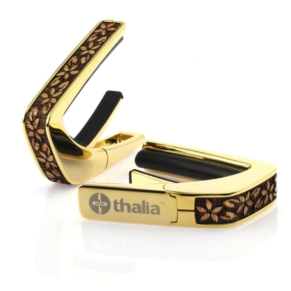 タリア カポ Thalia Capos DELUXE Series Hawaiian Koa Plumeria Lei / 24K GOLD / ギター 12インチフレットパッド付属