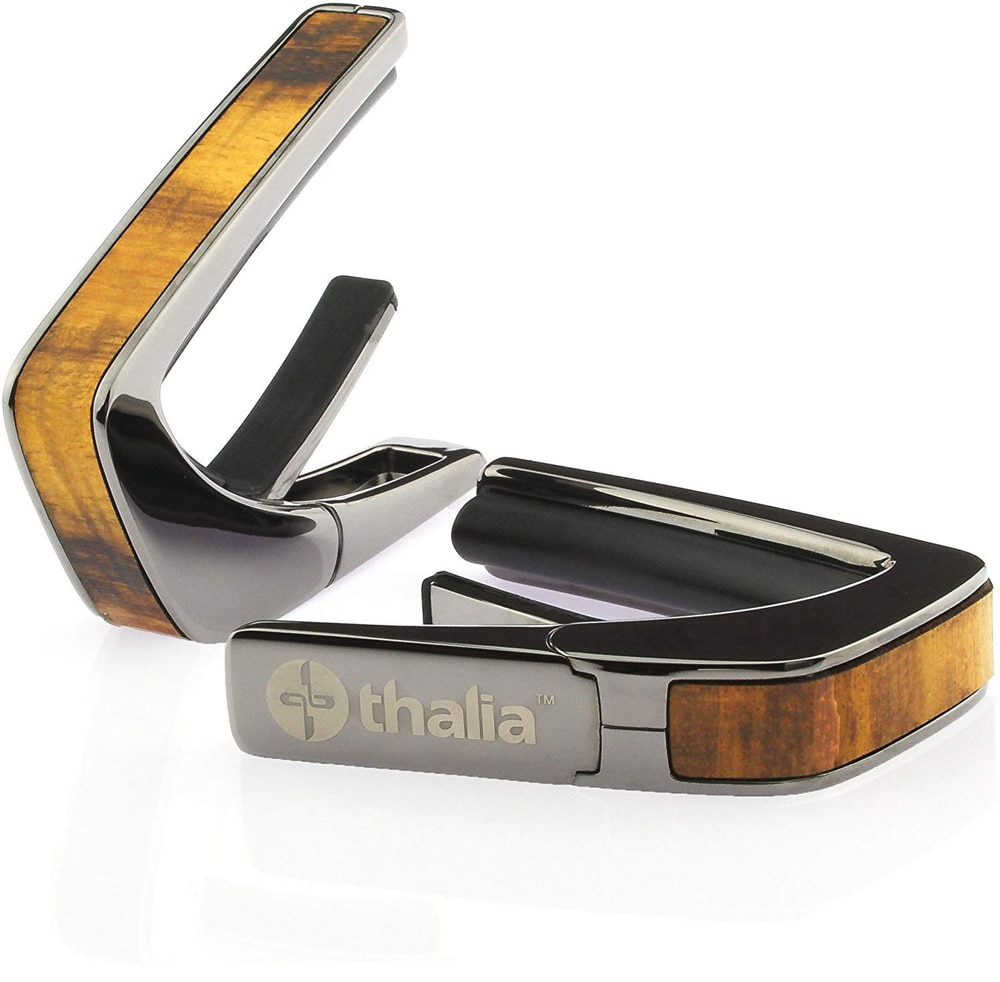 タリア カポ Thalia Capos Exotic Wood Series HAWAIIAN KOA / Black Chrome / ギター 12インチフレットパッド付属