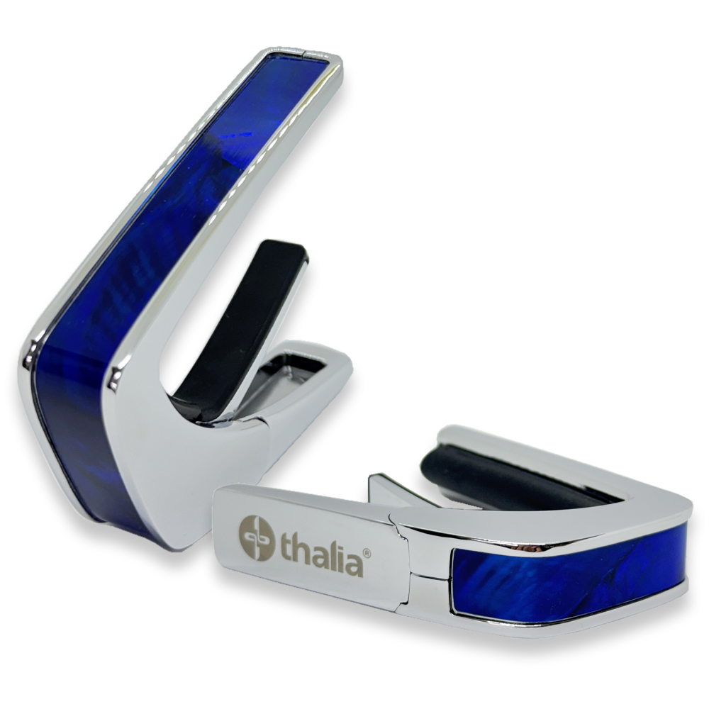 タリア カポ Thalia Capos Exotic Shell Series Electric Blue Angel Wing / Chrome / ギター 12インチフレットパッド付属