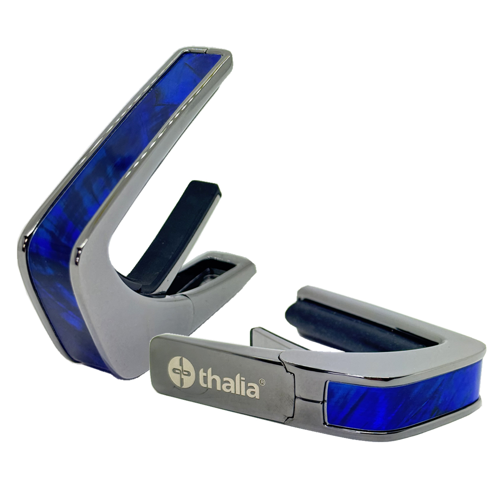 タリア カポ Thalia Capos Exotic Shell Series Electric Blue Angel Wing / Black Chrome / ギター 12インチフレットパッド付属