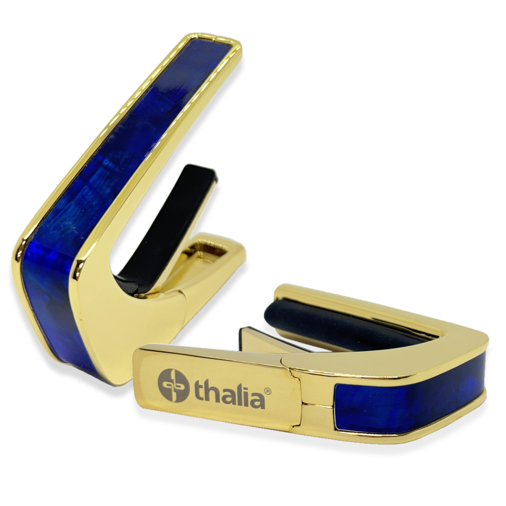 タリア カポ Thalia Capos Exotic Shell Series Electric Blue Angel Wing / 24K GOLD / ギター 12インチフレットパッド付属