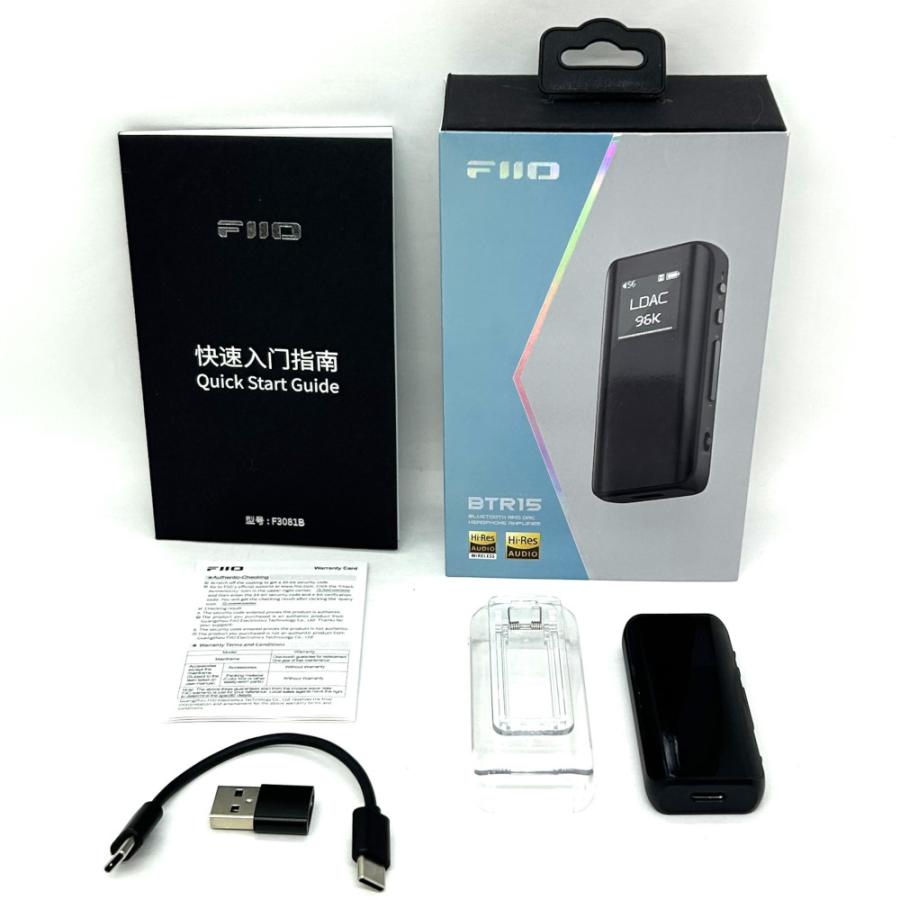 《アウトレット品》FIIO Bluetooth アンプ レシーバー BTR15 ブラック (FIO-BTR15-B）