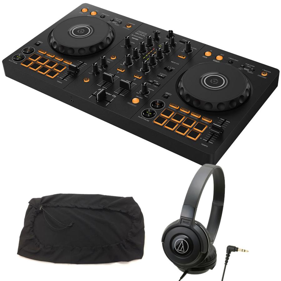 Pioneer DJコントローラー DDJ-FLX4 + ヘッドホン ATH-S100 + ダストカバー セット 【 DDJ-400 後続機種 】