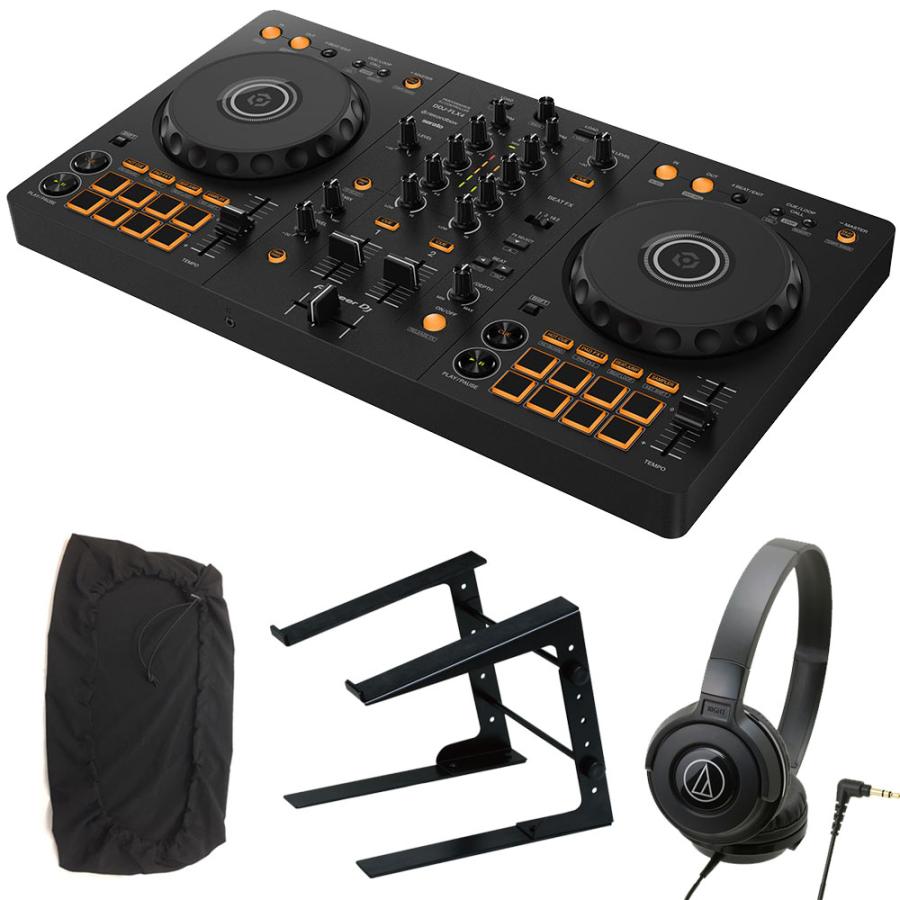 Pioneer DJコントローラー DDJ-FLX4 + ヘッドホン ATH-S100 + PCスタンド + ダストカバー セット 【 DDJ-400 後続機種 】