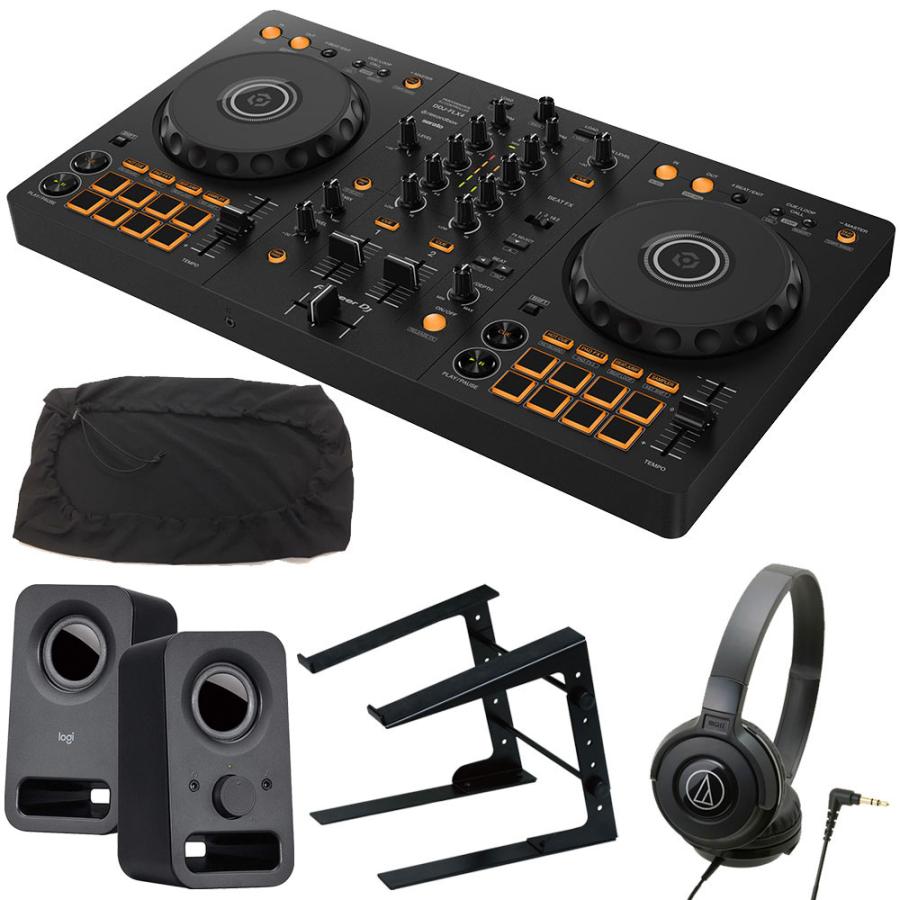 Pioneer DJコントローラー DDJ-FLX4 + ヘッドホン ATH-S100 + PCスタンド + スピーカー Z150 + ダストカバー セット【DDJ-400 後続機種】