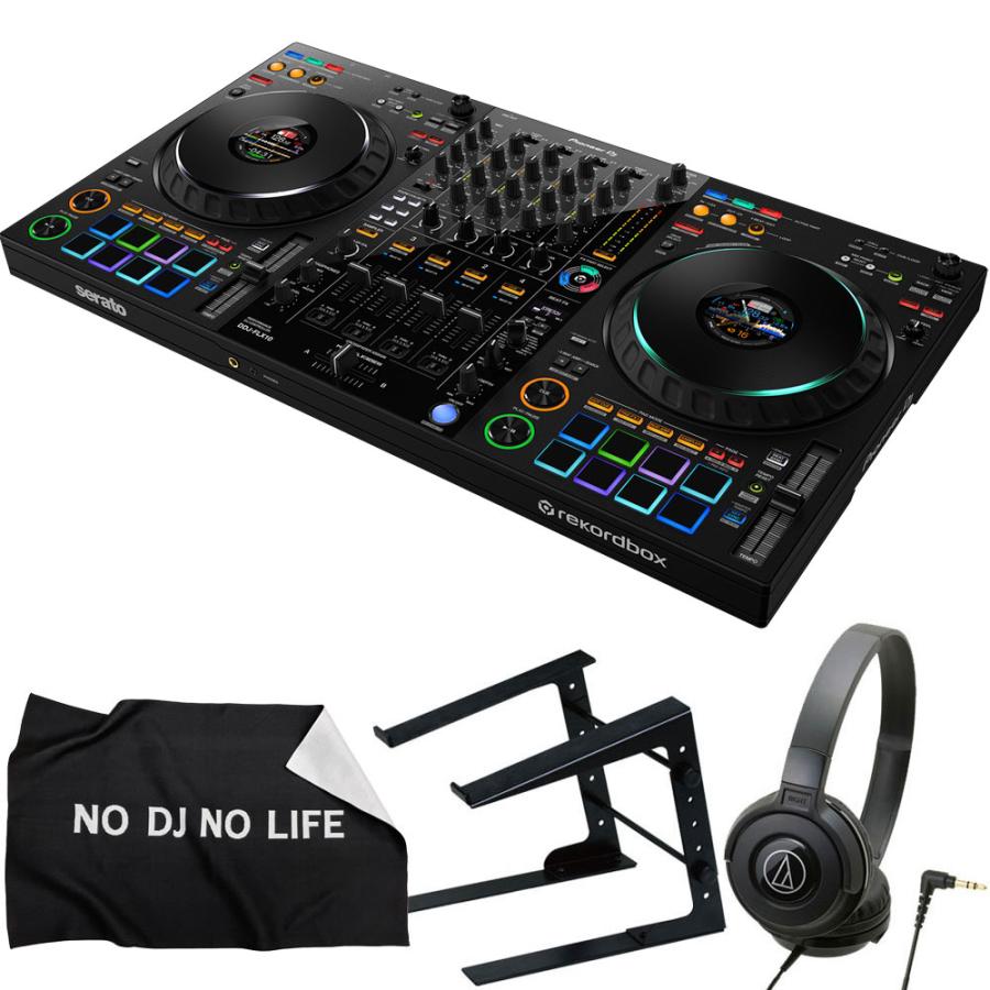 Pioneer 4CH DJコントローラー DDJ-FLX10 + ヘッドホン ATH-S100 + PCスタンド + ダストカバー セット