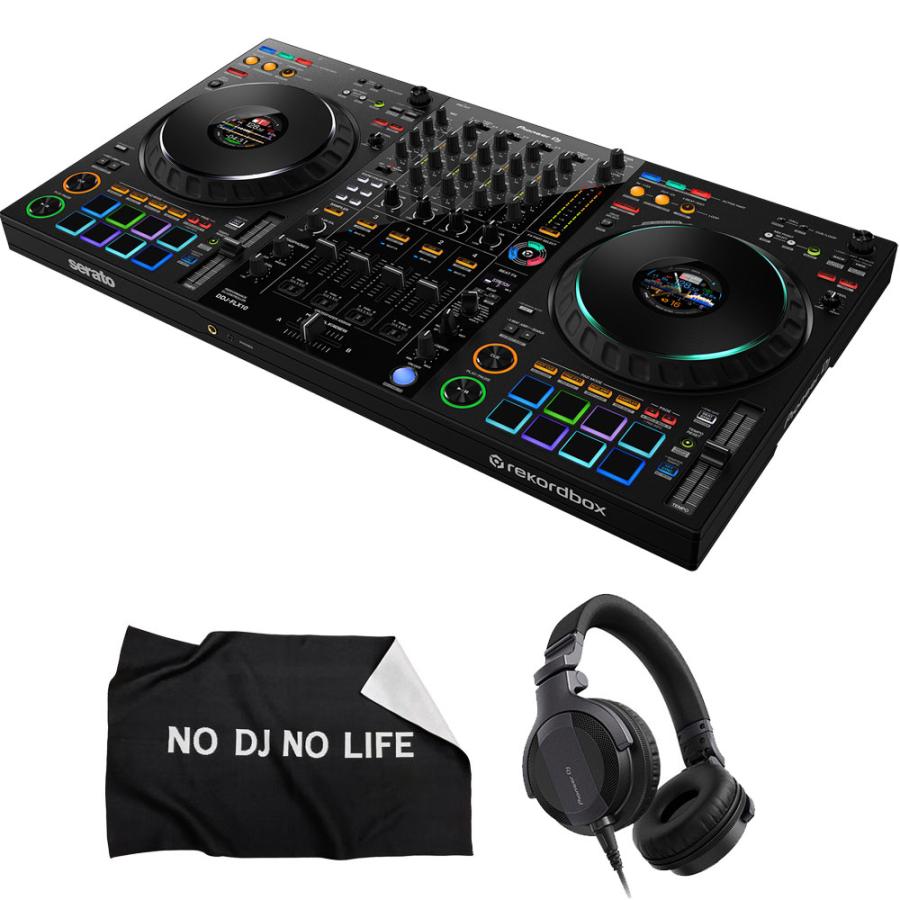 Pioneer 4CH DJコントローラー DDJ-FLX10 + ヘッドホン HDJ-CUE1 + ダストカバー セット