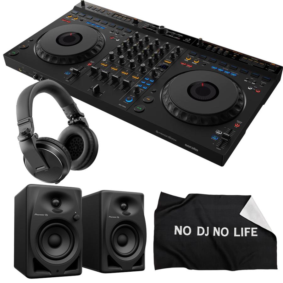 AlphaTheta DJコントローラー DDJ-GRV6 + ヘッドホン HDJ-X5-K + スピーカー DM-40D + ダストカバー セット《 rekordbox / Serato DJ Pro 対応