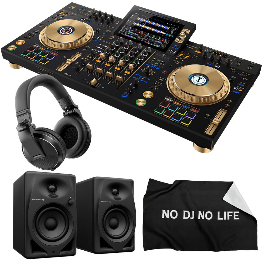 《7月中旬発売》 AlphaTheta オールインワンDJシステム XDJ-AZ-N (ゴールド) + ヘッドホン HDJ-X5 + スピーカー DM-40D + ダストカバー セット