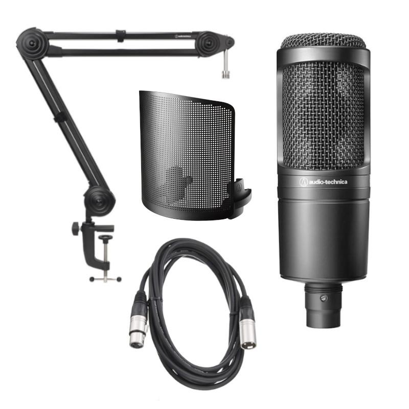 audio-technica オーディオテクニカ サイドアドレスマイクロフォン AT2035 + アームスタンド AT8700J + ポップフィルター AT8175 セット