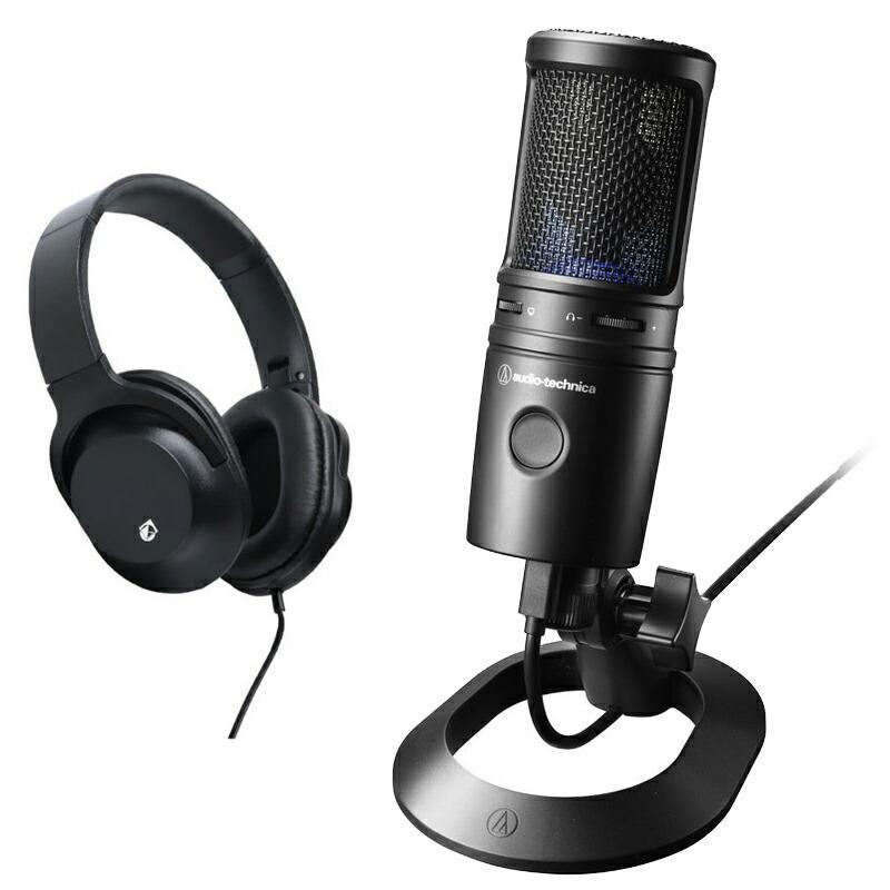 audio-technica オーディオテクニカ USB マイクロホン AT2020USB-X + KHP001 ヘッドホン