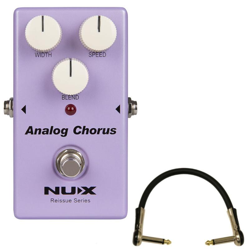 エフェクター コーラス ビブラート NUX Analog Chorus 80年代の伝説的なコーラスサウンド + L型パッチケーブル 15cm