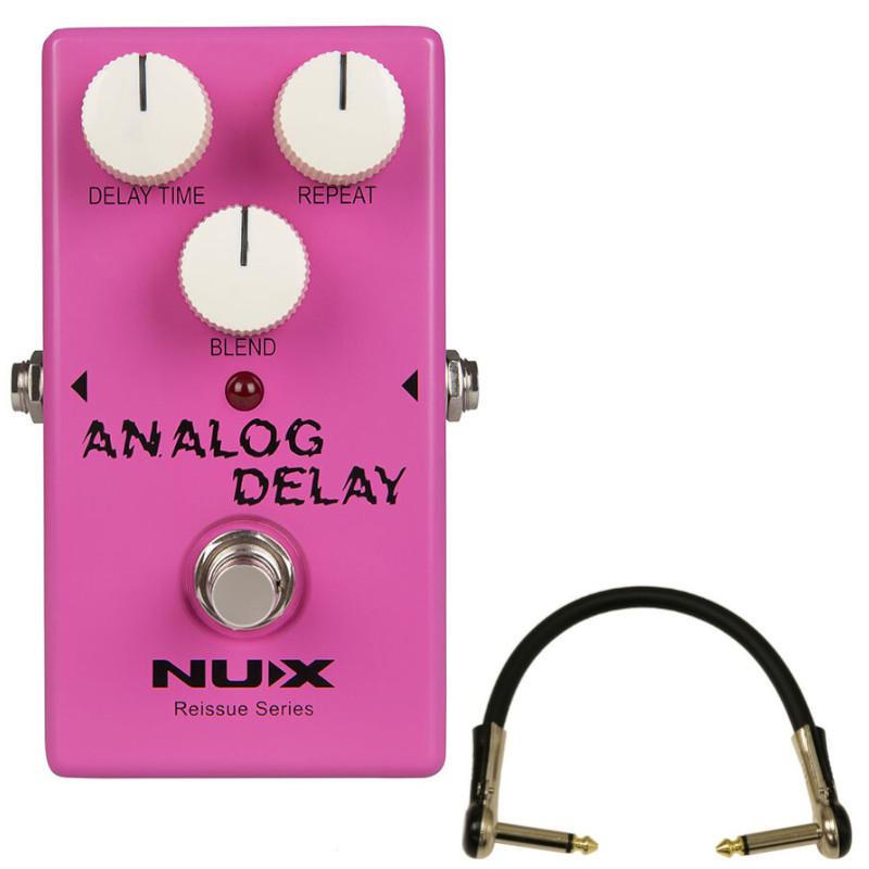 エフェクター アナログディレイ エフェクト NUX Analog Delay 80年代の暖かみのあるアナログディレイエフェクト + L型パッチケーブル 15cm