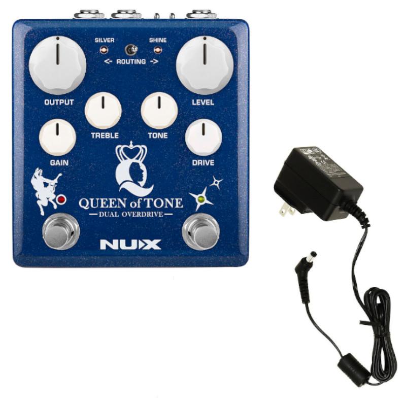 《数量限定 純正アダプター セット》NUX ニューエックス Queen of Tone ( NDO-6 ) デュアルオーバードライブペダル + NUX ACD-006A 9V ACアダプター