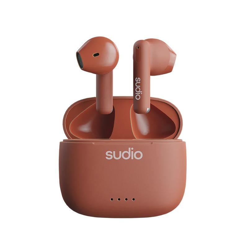 SUDIO ワイヤレス イヤホン A1 レッド Bluetooth5.3 IPX4レベル防水 マイク付き 軽量【国内正規品】