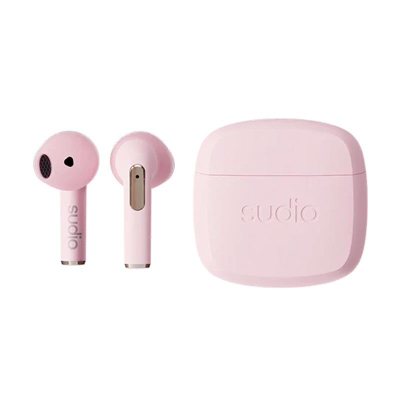 SUDIO ワイヤレス イヤホン N2 ピンク Bluetooth5.3 ANC機能 IPX4レベル防水設計 ワイヤレス充電【国内正規品】