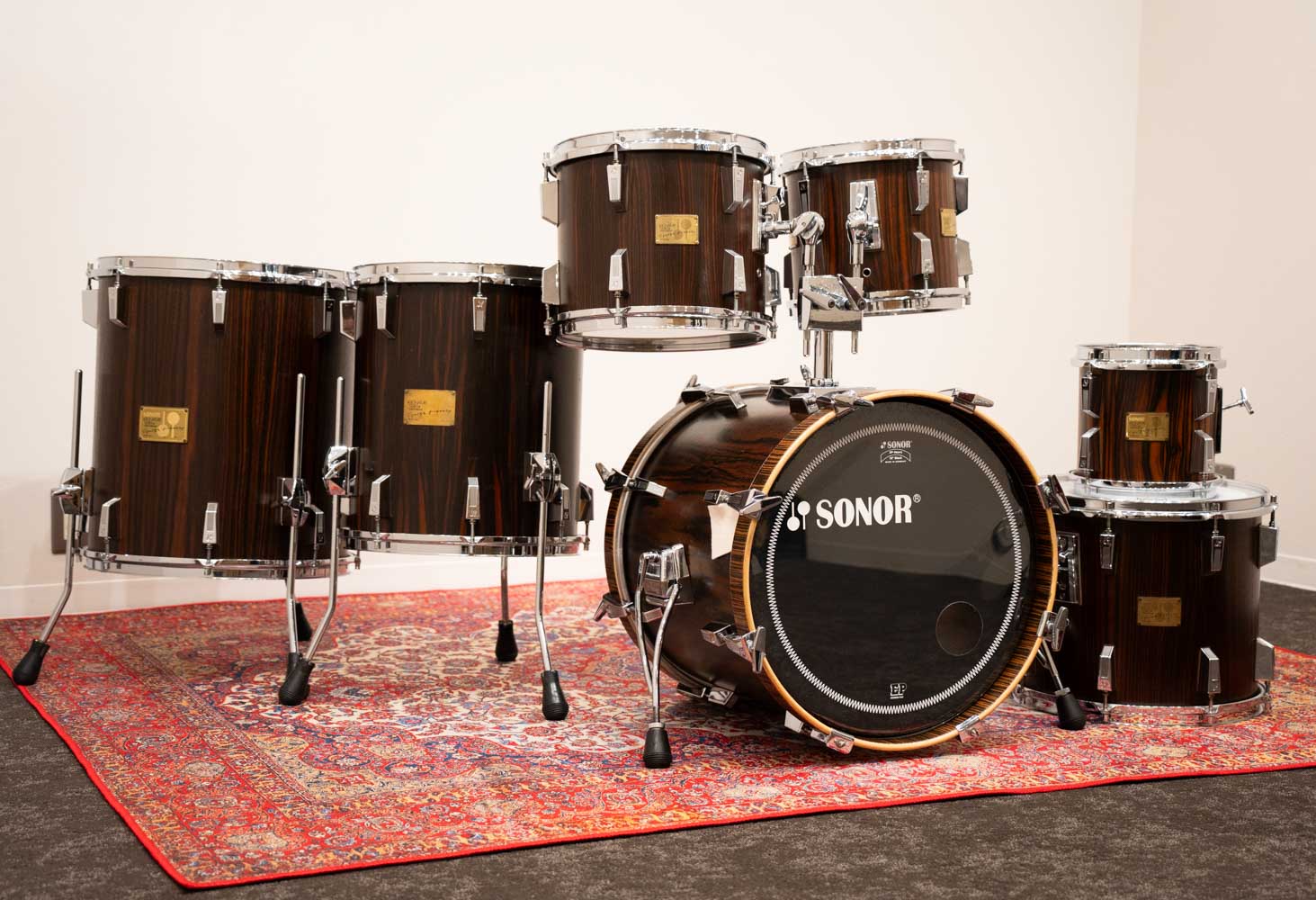 【VINTAGE】80's Signature Series Drum Set 18" 8" 10" 12" 14" 14"FT 16"FT Makassar Ebony
