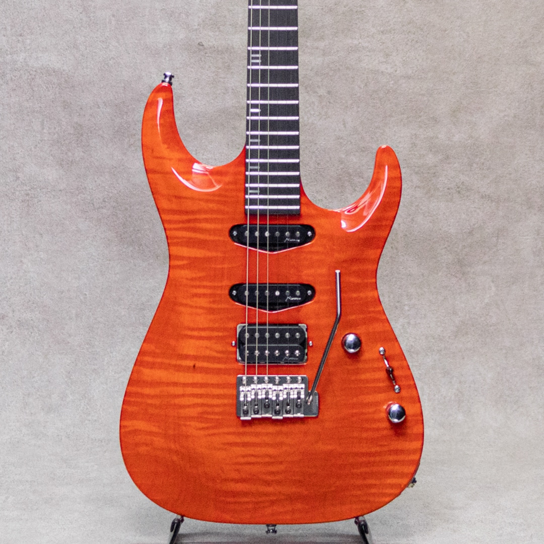 Neck-Through Carve Top Figured Maple Mahogany S/S/H Trans Red